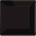 17cm Black Square Paper Plates (Pack of 20)