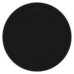 17cm Black Round Paper Plates (Pack of 20)