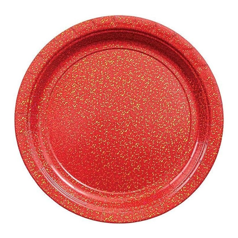 Prismatic Red Small Paper Plates (Pack of 8)