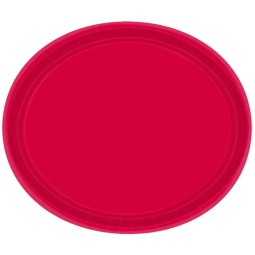 Red Large Oval Paper Plates (Pack of 20)