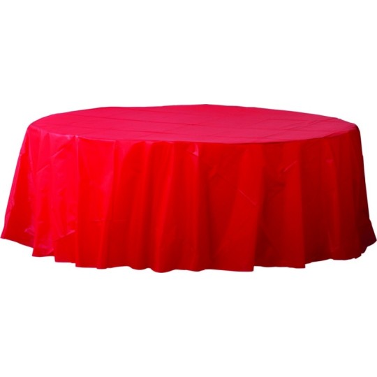 Red Plastic Round Tablecover
