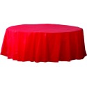 Red Plastic Round Tablecover