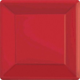 17cm Red Square Paper Plates (Pack of 20)