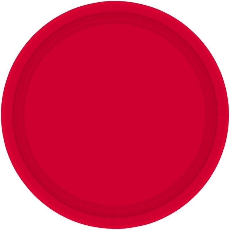 23cm Red Round Paper Plates (Pack of 20)
