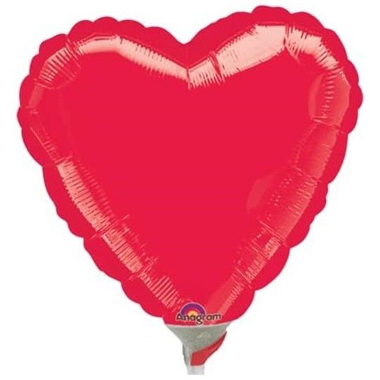 Metallic Red Heart Balloon 22cm