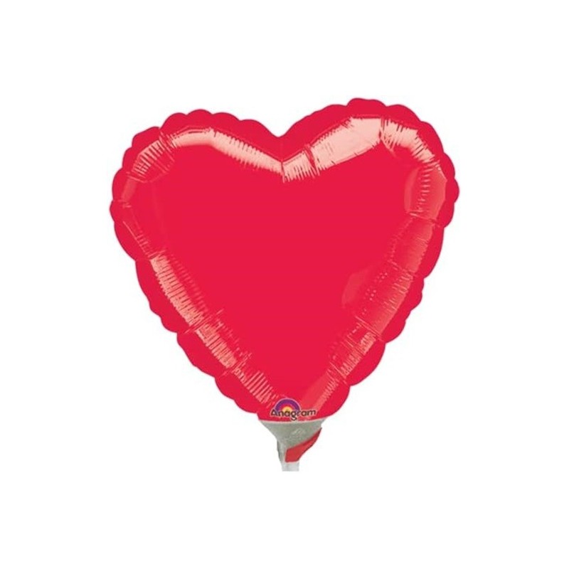 Metallic Red Heart Balloon 22cm