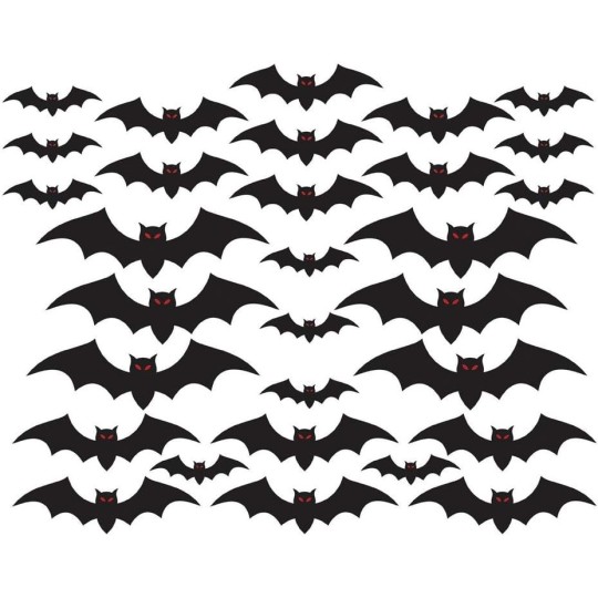 Black Bat Cardboard Cutouts (Pack of 30)
