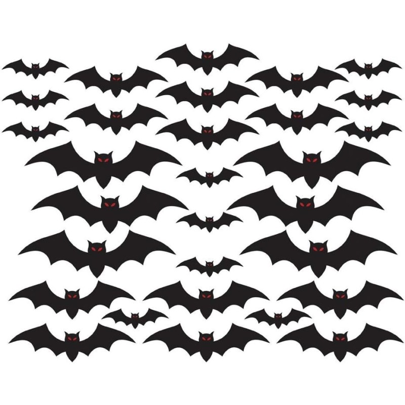 Black Bat Cardboard Cutouts (Pack of 30)