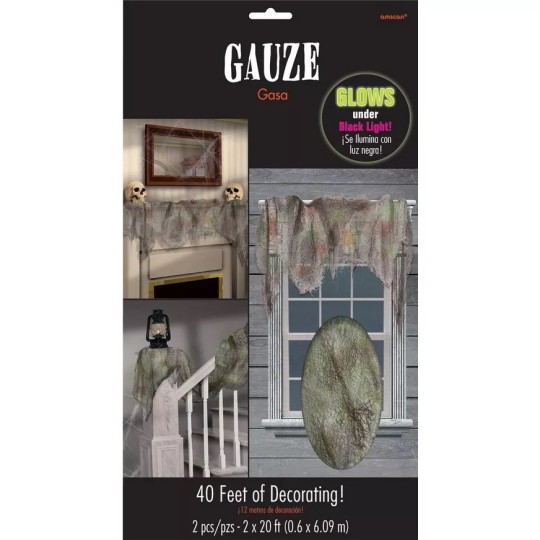 Halloween Grey Gauze Draping (Pack of 2)