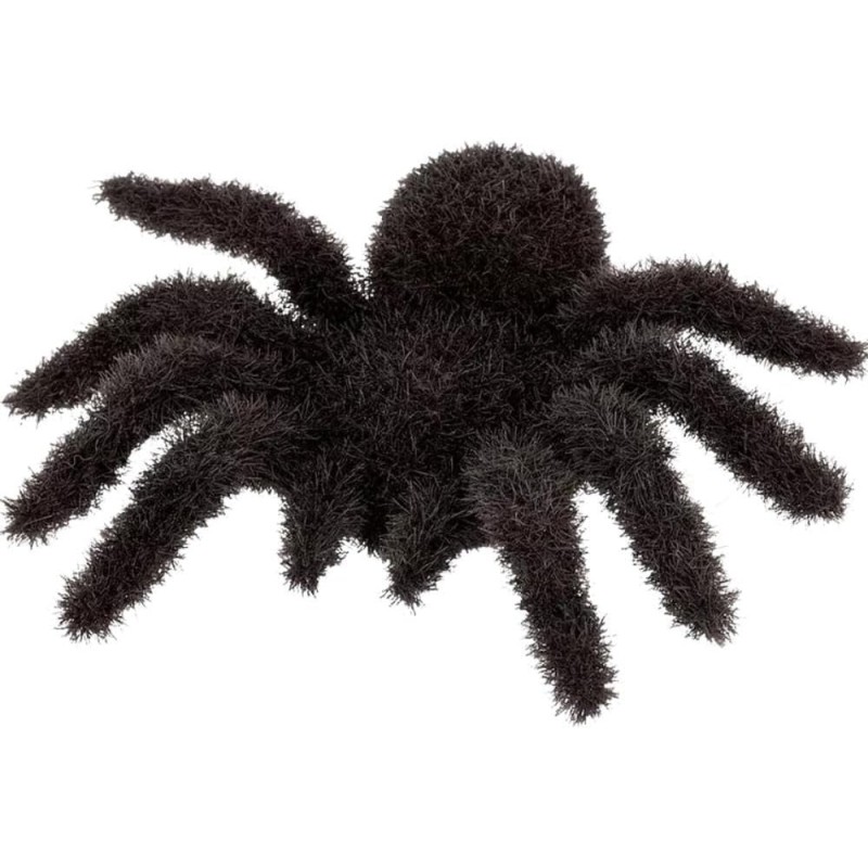 Black Fuzzy Spiders (Pack of 6)