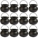 Plastic Mini Black Cauldrons Favour Pails (Pack of 12)