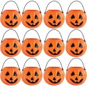 Plastic Mini Pumpkin Favour Pails (Pack of 12)