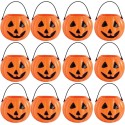 Plastic Mini Pumpkin Favour Pails (Pack of 12) | Halloween Party Decorations, Props & Supplies