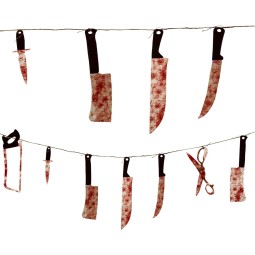 Plastic Bloody Weapons Garland Banner