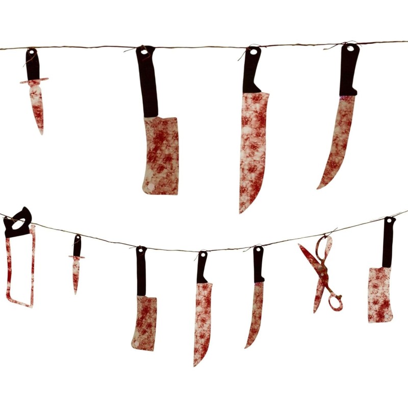 Plastic Bloody Weapons Garland Banner