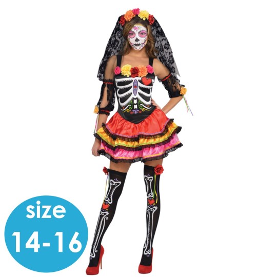 Day of the Dead Senorita Women's Costume Size 14-16