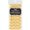 Striped Yellow Paper Straws (Pack of 24)