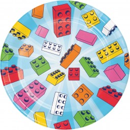 Block Bash Small Paper Plates (Pack of 8)