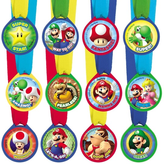 Super Mario Award Medals (Pack of 12)