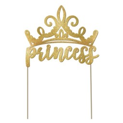 Gold Glitter Disney Princess Cake Topper