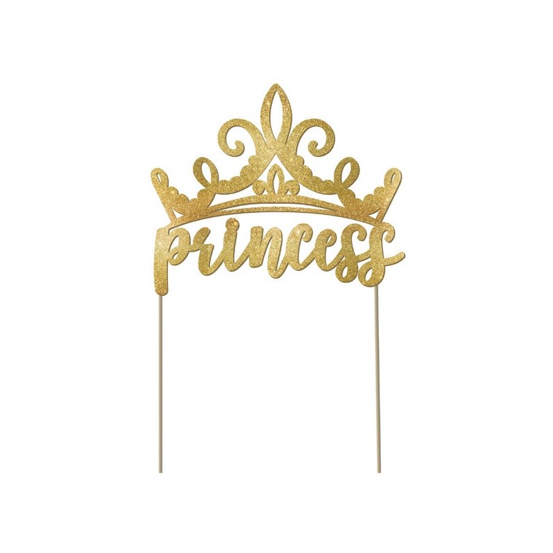 Gold Glitter Disney Princess Cake Topper