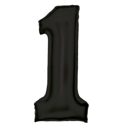 Silk Sultre Black Number 1 Balloon 82cm