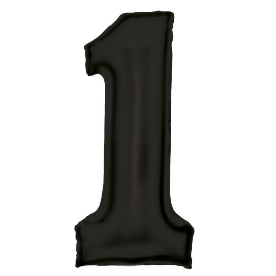 Silk Sultre Black Number 1 Balloon 82cm