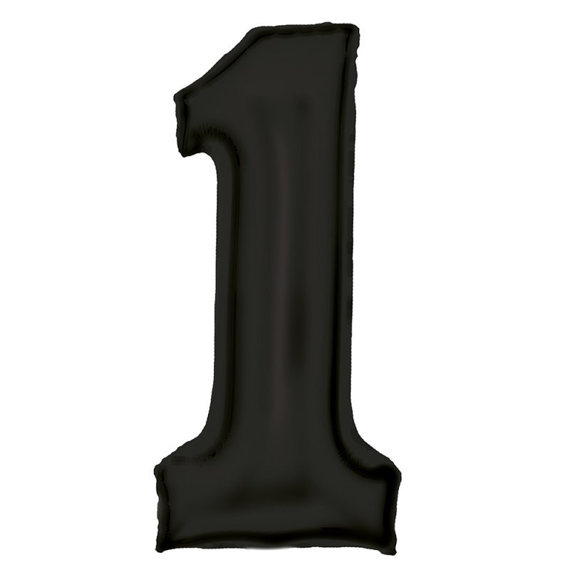 Silk Sultre Black Number 1 Balloon 82cm
