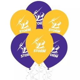 NRL Melbourne Storm Latex Balloons (Pack of 6) | NRL Balloons