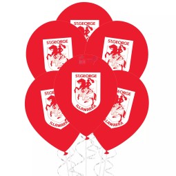 NRL St. George Illawarra Dragons Latex Balloons (Pack of 6)