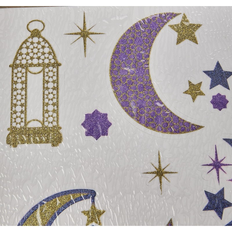 Glitter Eid Window Decoration Decals (Set of 15)