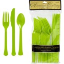 Kiwi Green Reusable Plastic Cutlery (Set of 24)