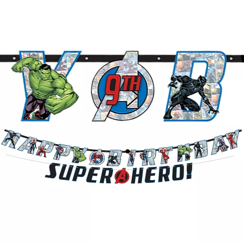 Marvel Avengers Jumbo Birthday Banner Kit