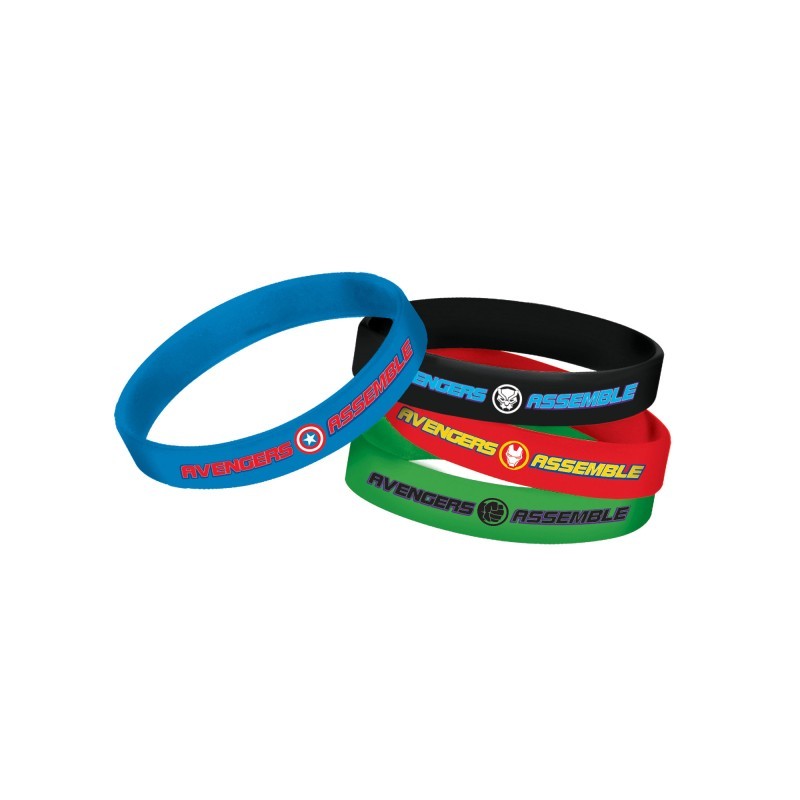 Marvel Avengers Rubber Wristbands (Pack of 4)