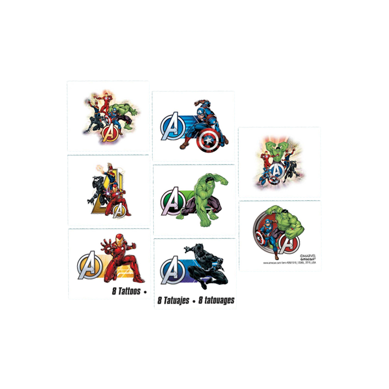 Marvel Avengers Tattoos (Set of 8)