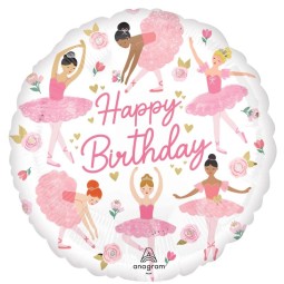 45cm Ballerina Girl Birthday Foil Balloon