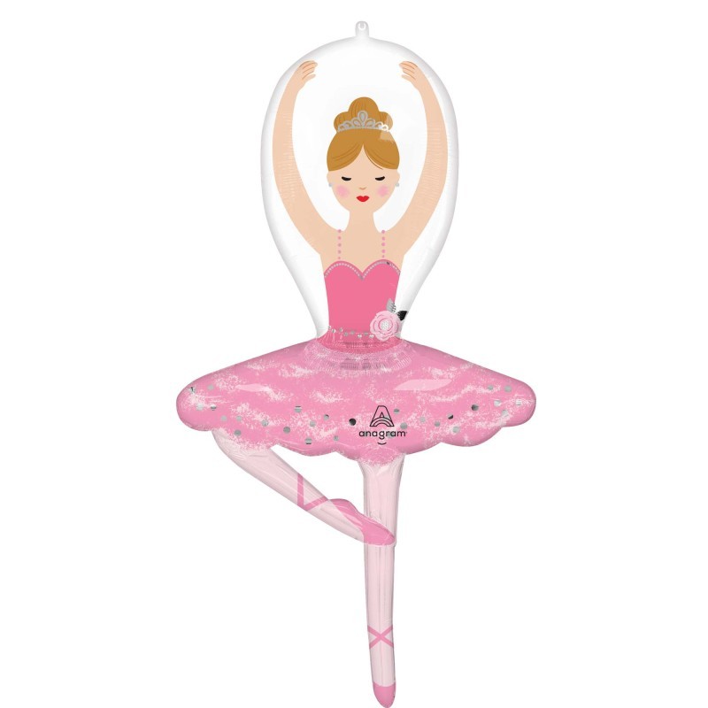 109cm Shaped Ballerina Girl Birthday Foil Balloon