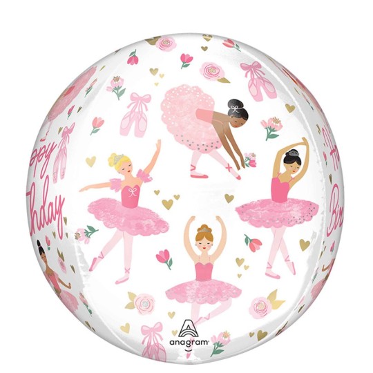 40cm Ballerina Girl Birthday Orbz Balloon