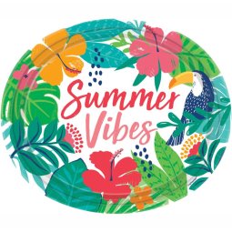 Tropical Summer Vibes Large Paper Plates (Pack of 8)