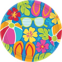Summer Splash Large Paper Plates (Pack of 18)