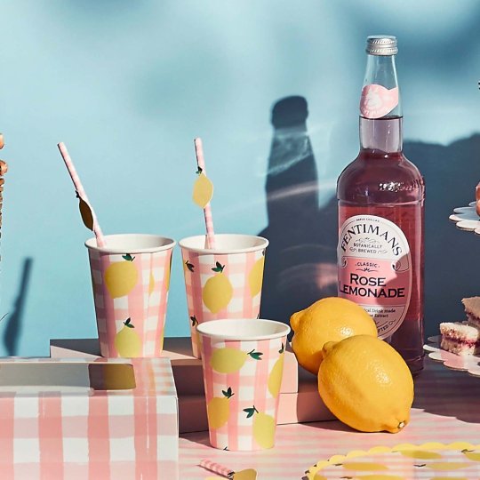 Summer Picnic Lemon Paper Cups (Pack of 8)