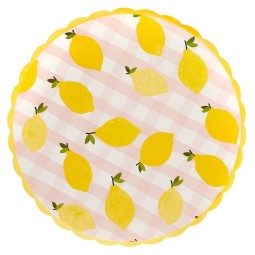 Summer Picnic Lemon Large Paper Plates (Pack of 8)