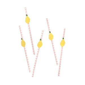 Summer Picnic Lemon Paper Straws (Pack of 20)