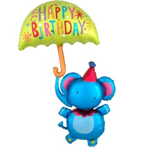 144cm Circus Elephant Birthday Foil Balloon