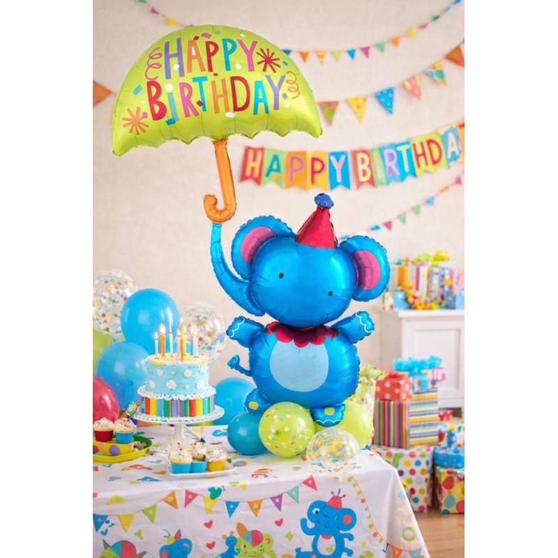 144cm Circus Elephant Birthday Foil Balloon | Circus Party Supplies