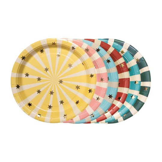 Circus Stripe Small Paper Plates (Pack of 6)