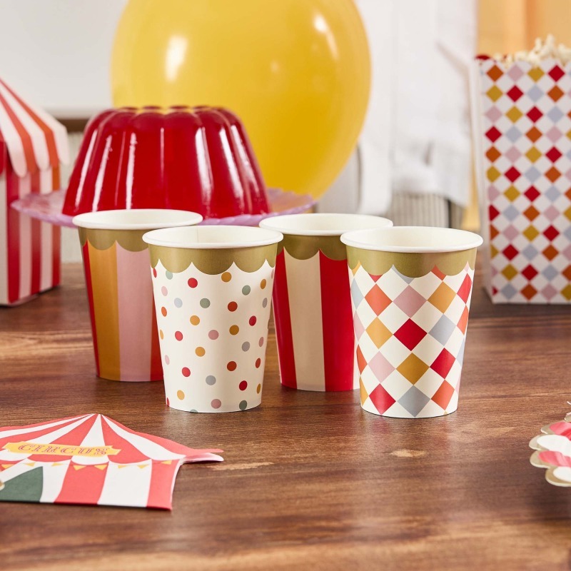 Circus Party Paper Cups (Pack of 8) | Circus Party Supplies