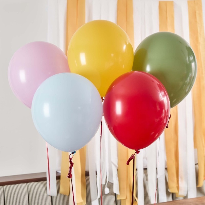 Circus Party Rainbow Latex Balloons (Pack of 5)