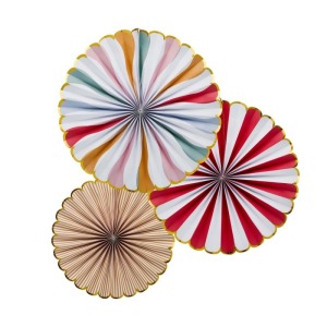 Circus Party Paper Fan Decorations (Pack of 3)