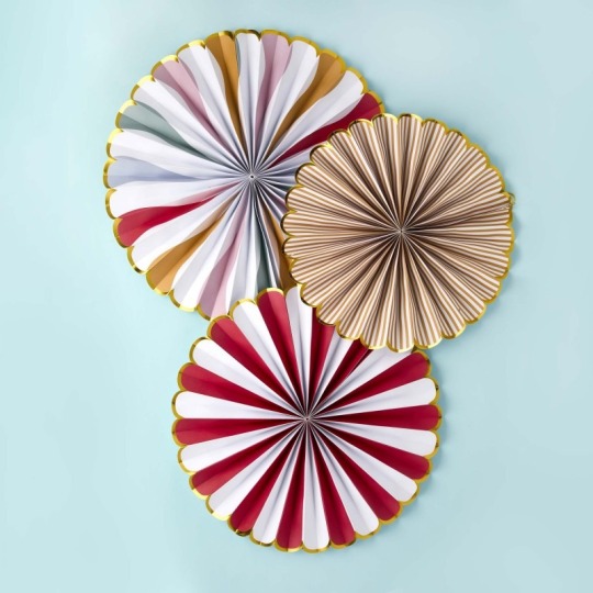 Circus Party Paper Fan Decorations (Pack of 3)